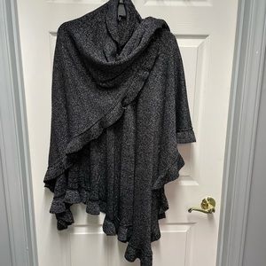 Silver and black versatile cape.